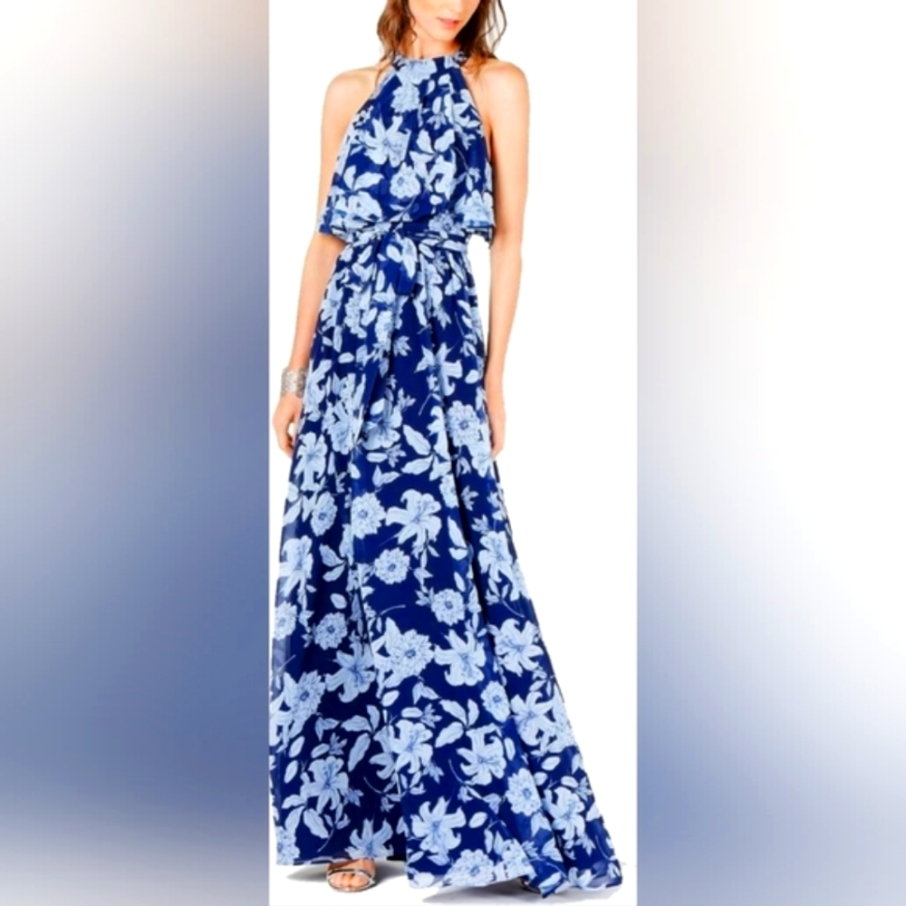 INC blue floral dress ("ocean flowers") size 8